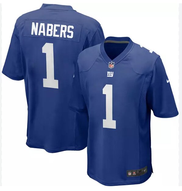 Men New York Giants #1 Malik Nabers Royal Blue 2024 Nike NFL Game Jersey->youth nba jersey->Youth Jersey